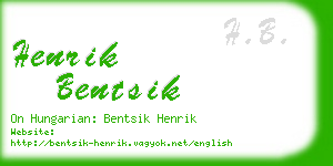 henrik bentsik business card